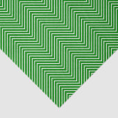 Papier Mousseline Chevron Line Tissue Paper - White on Green (Détail)