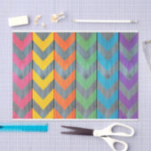 Papier Mousseline Chevron Motif On Wood Texture par Shirley Taylor (Artisanat)