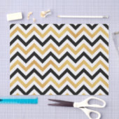 Papier Mousseline Chevron noir et or (Artisanat)