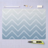 Papier Mousseline Chevron Ombre gris bleu blanc (Artisanat)
