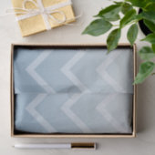 Papier Mousseline Chevron Ombre gris bleu blanc (Cadeau)