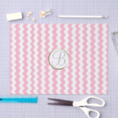 Papier Mousseline Chevron rose blanc Imprimer Lettre monographique i (Artisanat)
