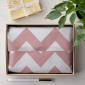 Papier Mousseline Chevron rose gras avec monogramme (Cadeau)