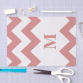 Papier Mousseline Chevron rose gras avec monogramme (Artisanat)
