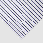 Papier Mousseline Chevron Tissue Paper - Navy Blue on White (Détail)