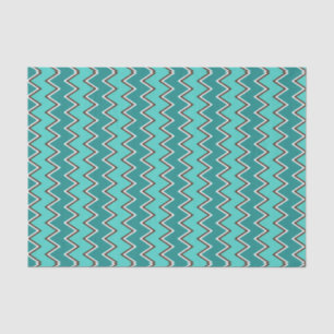 Papier Mousseline Chevron turquoise et Brown