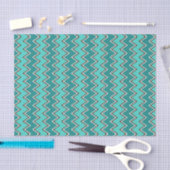 Papier Mousseline Chevron turquoise et Brown (Artisanat)