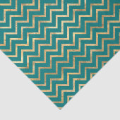 Papier Mousseline Chevron turquoise et Gold Foil (Détail)