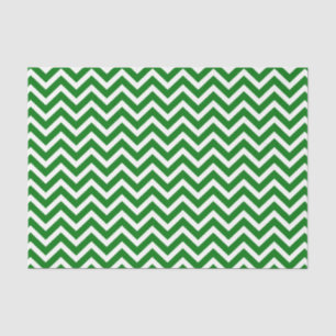 Papier Mousseline Chevron vert et blanc de Noël ZigZag
