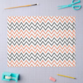 Papier Mousseline Chevron Zigzag Orange Noir (Artisanat)