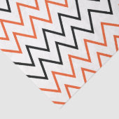 Papier Mousseline Chevron Zigzag Orange Noir (Détail)