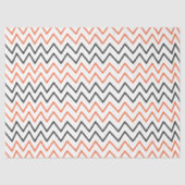 Papier Mousseline Chevron Zigzag Orange Noir (Recto)