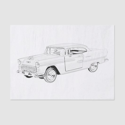 Papier Mousseline Chevy Bel Air 1955 (Recto)
