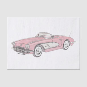 Papier Mousseline Chevy Corvette 1958