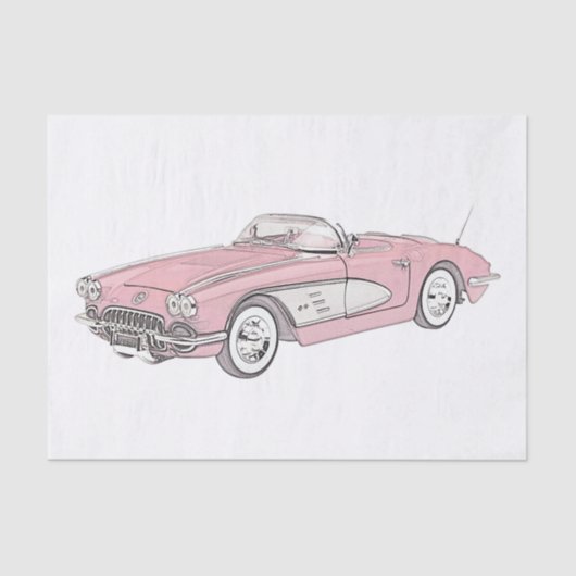 Papier Mousseline Chevy Corvette 1958 (Recto)