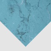 Papier Mousseline Chic Aqua Blue Marble Mariage (Détail)