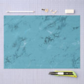 Papier Mousseline Chic Aqua Blue Marble Mariage (Artisanat)