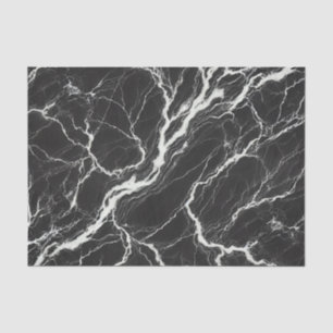 Papier Mousseline Chic aspect marbre noir et blanc Glamour