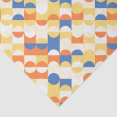 Papier Mousseline Chic Azure Blue Sunny Yellow Circles Art Motif (Détail)