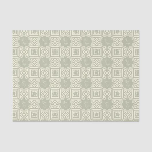 Papier Mousseline Chic Beige Sage Vert Tige Custom Business Logo (Recto)