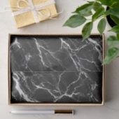 Papier Mousseline Chic Black & Marbre blanc Look Glamor (Cadeau)