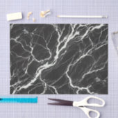 Papier Mousseline Chic Black & Marbre blanc Look Glamor (Artisanat)