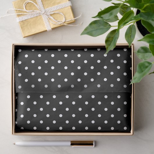 Papier Mousseline Chic Black & White Small Polka Dots