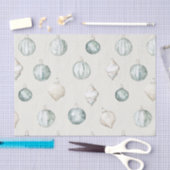 Papier Mousseline Chic Blue Cream Beach Océan Noël (Artisanat)