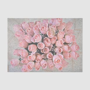 Papier Mousseline Chic Bouquet rose Roses Peinture de campagne
