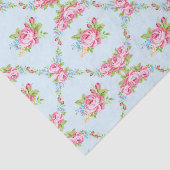 Papier Mousseline Chic chic, Bébé bleu, roses rouges, victorien, flo (Détail)