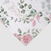 Papier Mousseline Chic Chic Blush Roses Rose Eucalyptus Vert (Détail)
