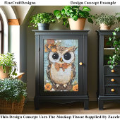 Papier Mousseline Chic Chic Owl, Cravate Bow, Floral DJ4L Decoupage