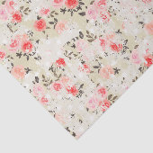 Papier Mousseline Chic Chic Roses Roses Roses Beige Pois (Détail)