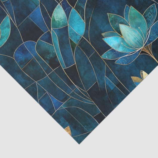 Papier Mousseline Chic chrysanthème turquoise (Détail)