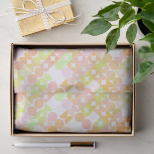Papier Mousseline Chic Coral Orange Blush Cercles rose Motif Art