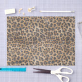 Papier Mousseline Chic Cream Brown Leopard Animal Print Sparkle (Artisanat)