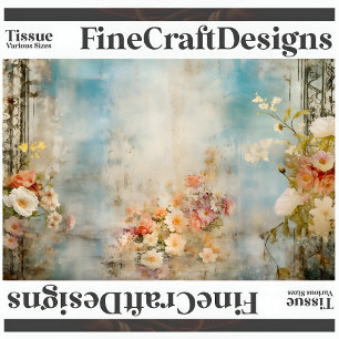 Papier Mousseline Chic Démodé Fleurs Douces A1L Découpage