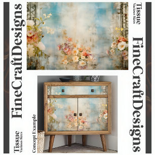 Papier Mousseline Chic Démodé Fleurs Douces Découpage A1R