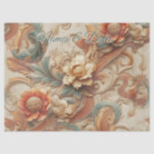 Papier Mousseline Chic, Elegant Crèmes & cuir texture fleur look (Recto)