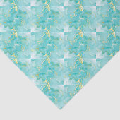 Papier Mousseline Chic Elegant Minty Green Gold Shell Decoupage (Détail)