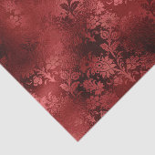 Papier Mousseline Chic Elegant Rouge Floral Mariage (Détail)