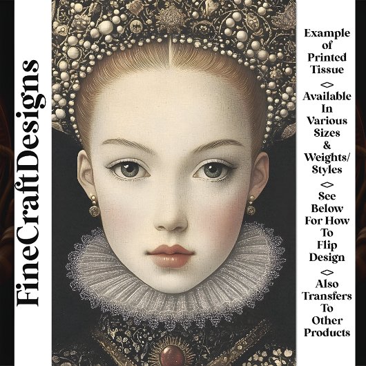 Papier Mousseline Chic Fiction Reine Princesse Femme BG6 Découpage