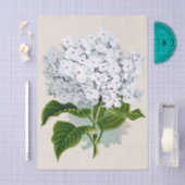 Papier Mousseline Chic Fleurs blanches fraîches avec coeur rose (Artisanat)