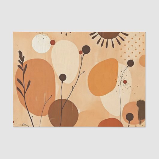 Papier Mousseline Chic Floral Chaud Mandala Rustique Automne (Recto)