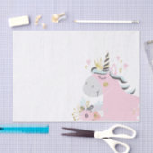Papier Mousseline Chic Floral Magical Unicorn Fille fête d'anniversa (Artisanat)