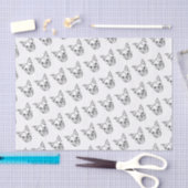 Papier Mousseline Chic French Bulldog Line Art : Modifier votre text (Artisanat)