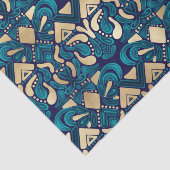 Papier Mousseline Chic Hipster Gold Emerald Blue Tribal Artsy Damask (Détail)