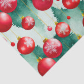 Papier Mousseline Chic Luxe Aquarelle de Noël Décorations rouges (Détail)