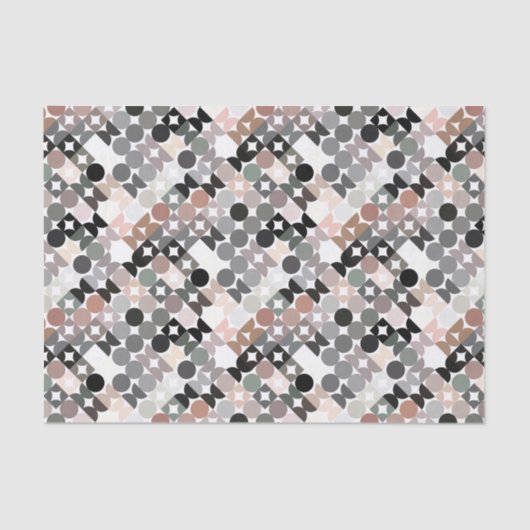 Papier Mousseline Chic Mauve Taupe Cercles gris-beige Motif (Recto)