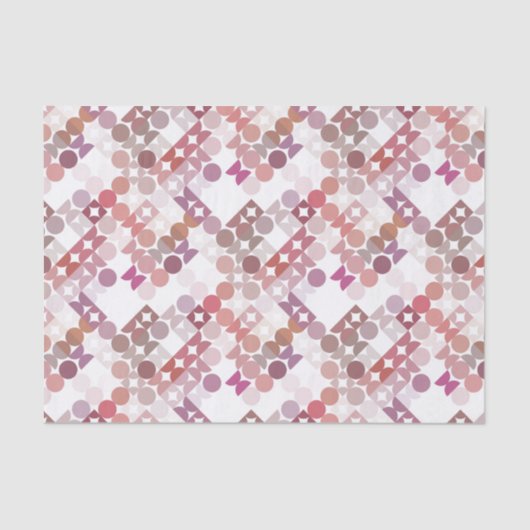 Papier Mousseline Chic Mauve Taupe Cercles Roses Dusty Motif d'art (Recto)